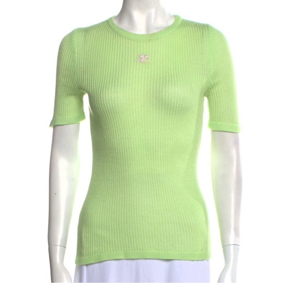 Courrèges Crew Neck Short Sleeve Top - Size M - Picture 1 of 3